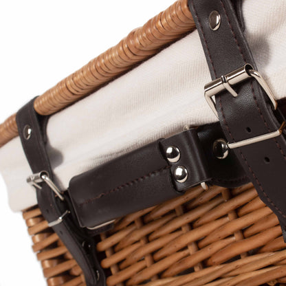 14 Inch Double Steamed Willow Hamper with White Lining