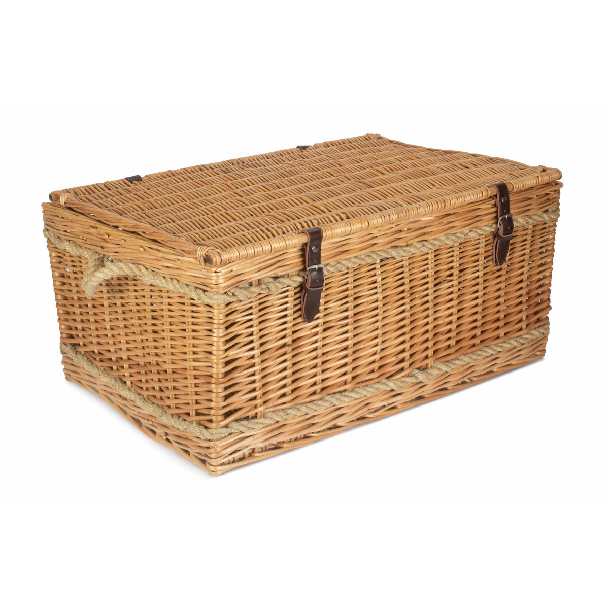28 Inch Rope Handled Willow Hamper Trunk