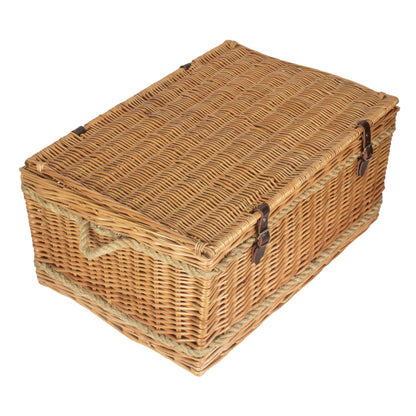 28 Inch Rope Handled Willow Hamper Trunk