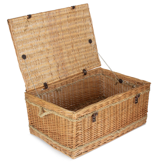 28 Inch Rope Handled Willow Hamper Trunk
