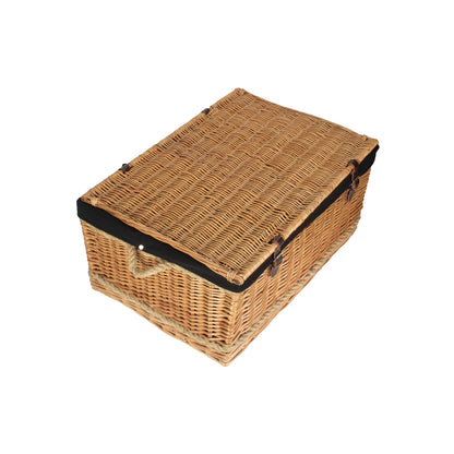 28 Inch Rope Handled Willow Hamper Trunk with Black Lining