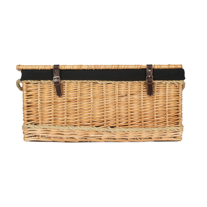 28 Inch Rope Handled Willow Hamper Trunk with Black Lining
