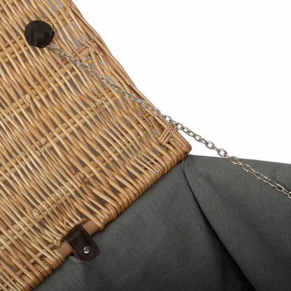 28 Inch Rope Handled Willow Hamper Trunk with Grey Sage Lining