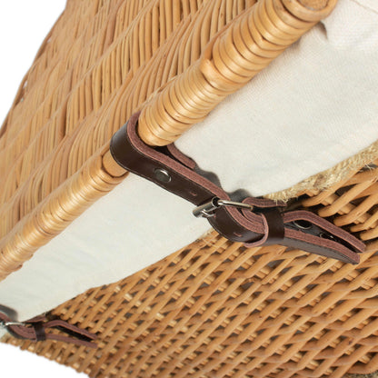 28 Inch Rope Handled Willow Hamper Trunk with White Lining