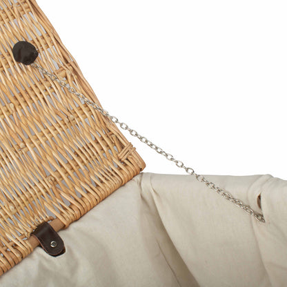 28 Inch Rope Handled Willow Hamper Trunk with White Lining