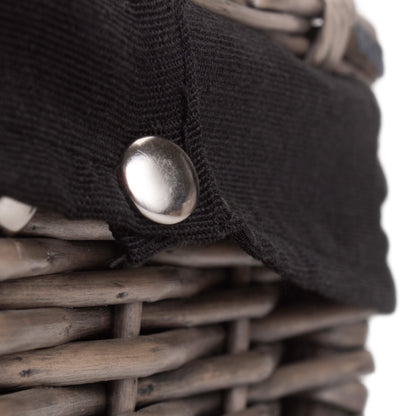 14 Inch Antique Wash Willow Hamper with Black Lining