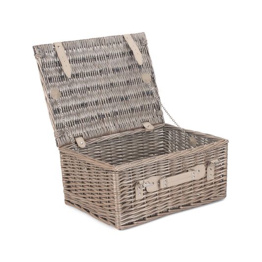 16 Inch Antique Wash Willow Hamper