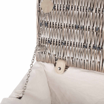 16 Inch Antique Wash Willow Hamper with White Lining