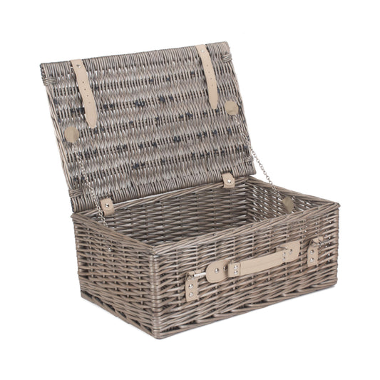 18 Inch Antique Wash Willow Hamper
