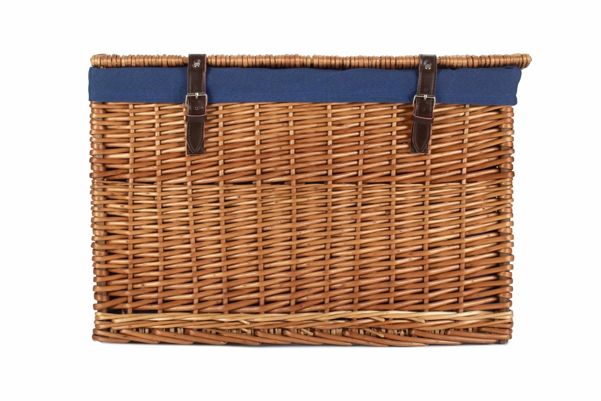 24" Double Steamed Willow Chest Hamper Trunk with Navy Blue Lining