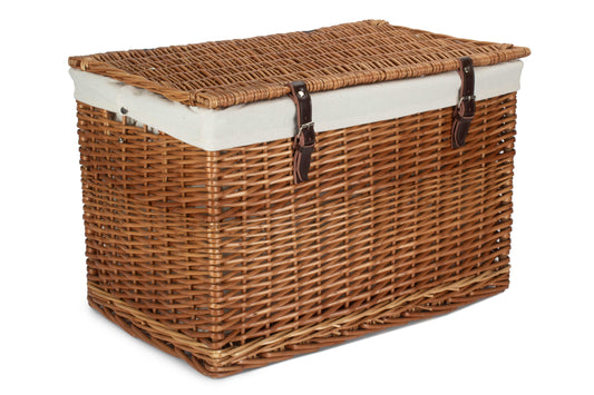 24" Double Steamed Chest Hamper Trunk with White Lining