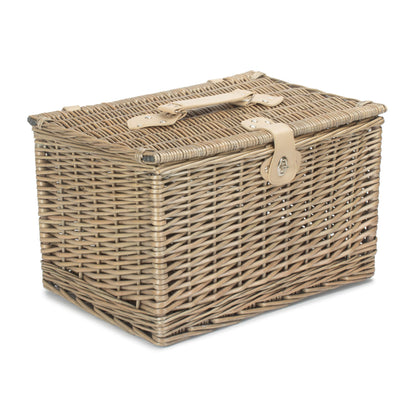 Antique Wash Finish Willow Chest Hamper - Large