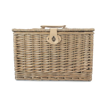 Antique Wash Finish Willow Chest Hamper - Large