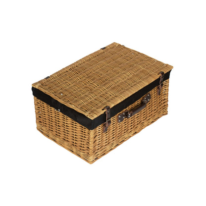24 Inch Buff Willow Hamper with Black Lining