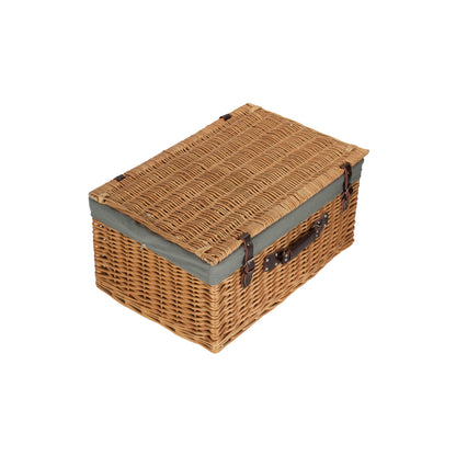 24 Inch Buff Willow Hamper with Grey Sage Lining