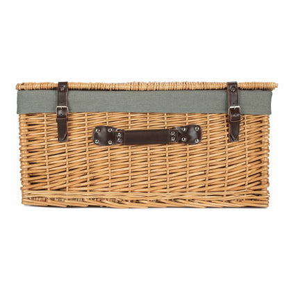 24 Inch Buff Willow Hamper with Grey Sage Lining