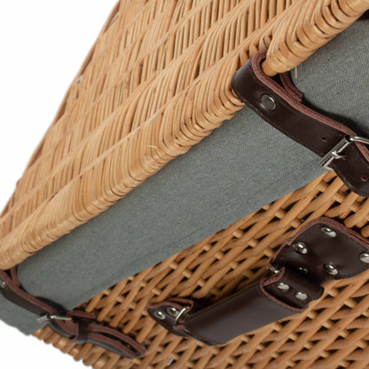 24 Inch Buff Willow Hamper with Grey Sage Lining