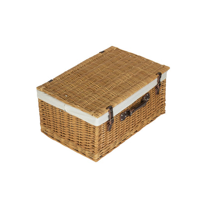 24 Inch Buff Willow Hamper with White Lining