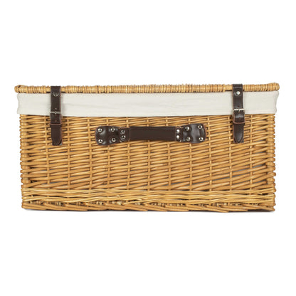 24 Inch Buff Willow Hamper with White Lining