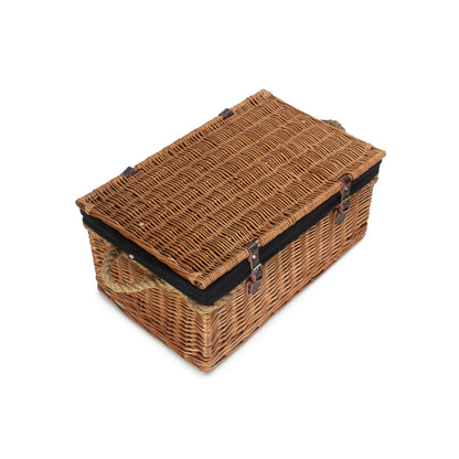 24 Inch Double Steamed Willow Rope Handled Trunk with Black Lining