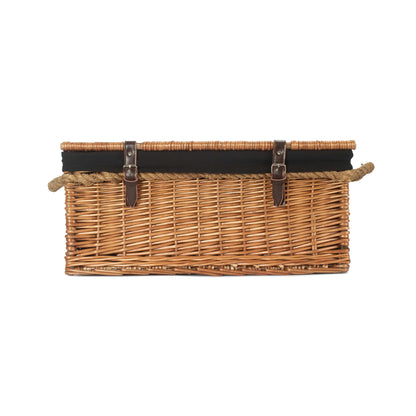 24 Inch Double Steamed Willow Rope Handled Trunk with Black Lining