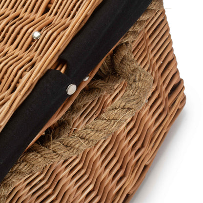 24 Inch Double Steamed Willow Rope Handled Trunk with Black Lining