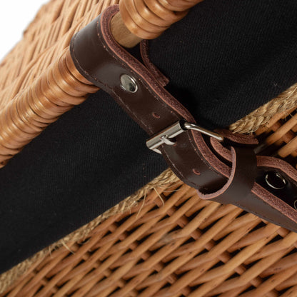 24 Inch Double Steamed Willow Rope Handled Trunk with Black Lining