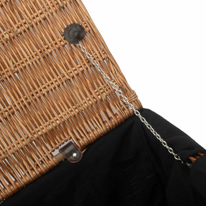 24 Inch Double Steamed Willow Rope Handled Trunk with Black Lining