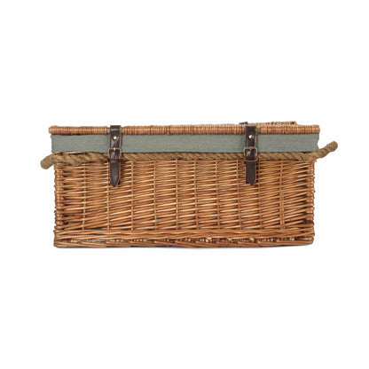 24 Inch Double Steamed Willow Rope Handled Trunk with Grey Sage Lining