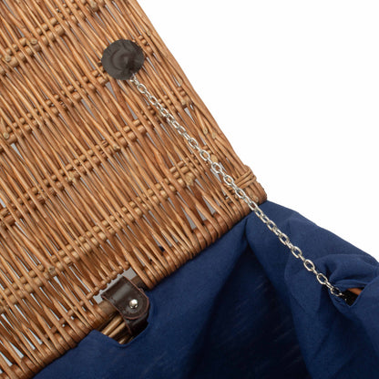 24 Inch Double Steamed Willow Rope Handled Trunk with Navy Blue Lining