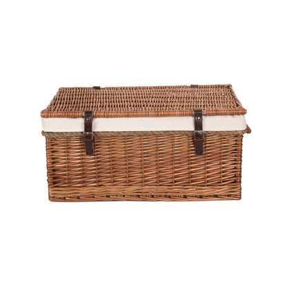 24 Inch Double Steamed Willow Rope Handled Trunk with White Lining