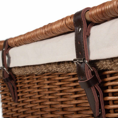 24 Inch Double Steamed Willow Rope Handled Trunk with White Lining