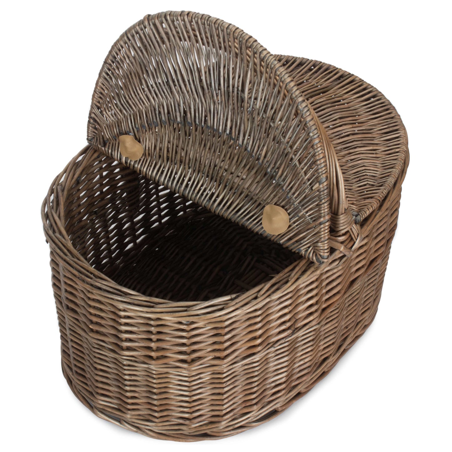 Antique Wash Willow Oval Picnic Basket