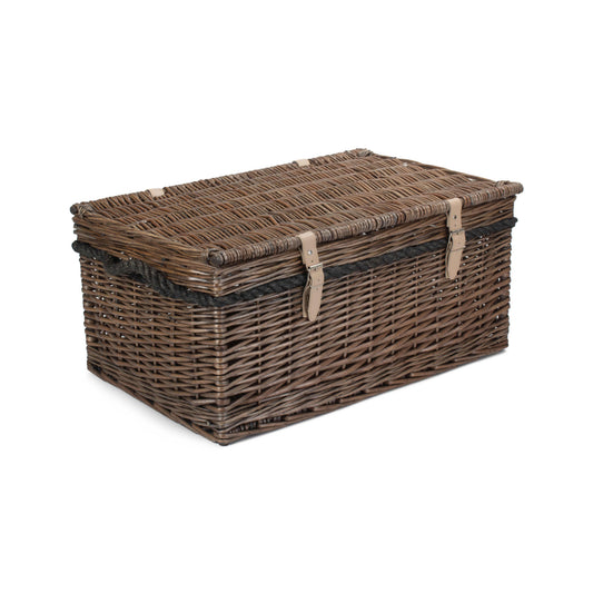 24 Inch Antique Wash Willow Rope Handled Trunk
