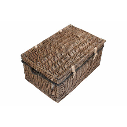 24 Inch Antique Wash Willow Rope Handled Trunk