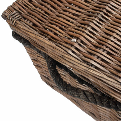 24 Inch Antique Wash Willow Rope Handled Trunk