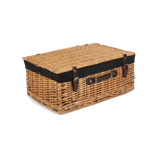 22 Inch Buff Willow Hamper with Black Lining