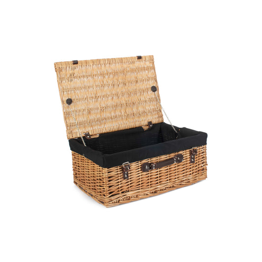 22 Inch Buff Willow Hamper with Black Lining