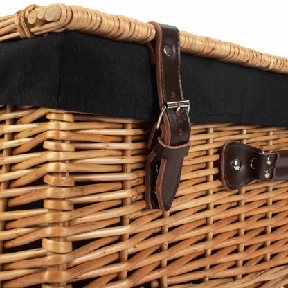 22 Inch Buff Willow Hamper with Black Lining