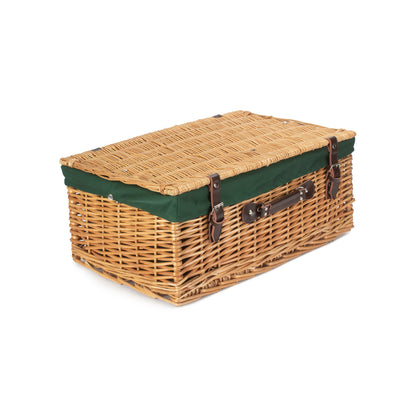 22 Inch Buff Willow Hamper with Green Lining