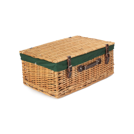 22 Inch Buff Willow Hamper with Green Lining