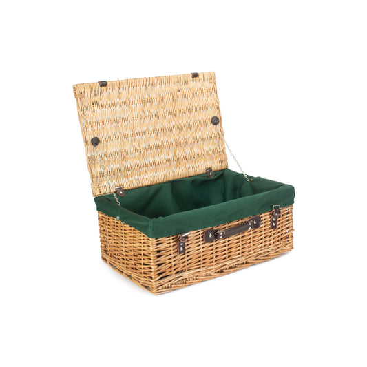 22 Inch Buff Willow Hamper with Green Lining