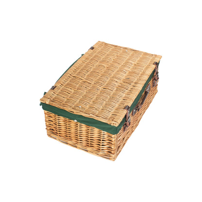 22 Inch Buff Willow Hamper with Green Lining
