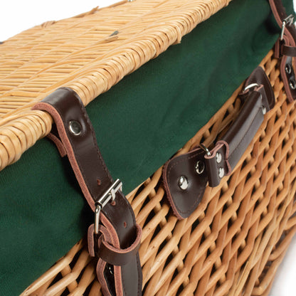 22 Inch Buff Willow Hamper with Green Lining