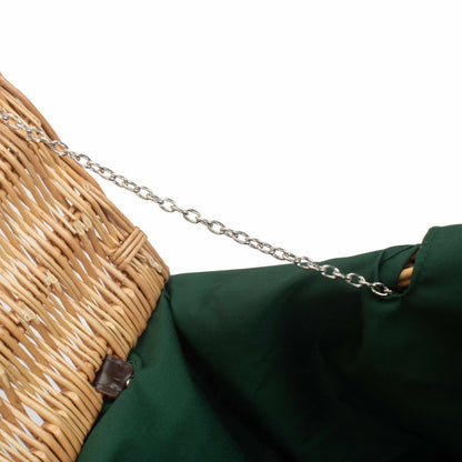 22 Inch Buff Willow Hamper with Green Lining
