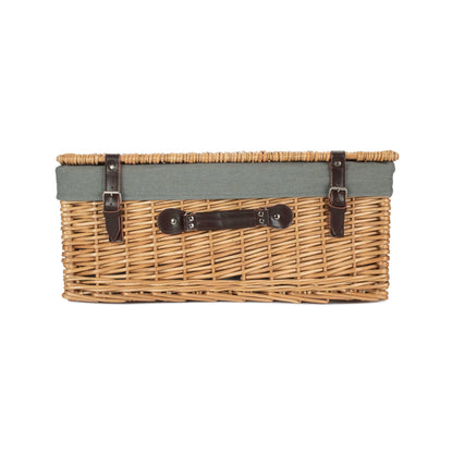 22 Inch Buff Willow Hamper with Grey Sage Lining