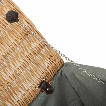 22 Inch Buff Willow Hamper with Grey Sage Lining