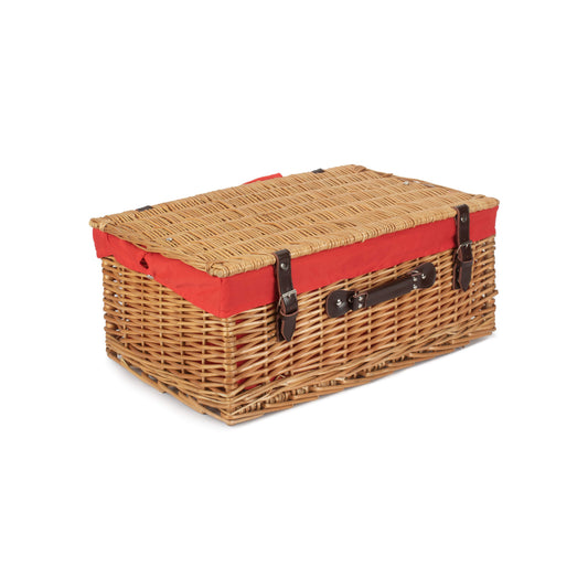 22 Inch Buff Willow Hamper with Red Lining
