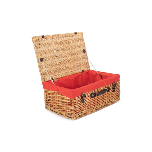 22 Inch Buff Willow Hamper with Red Lining