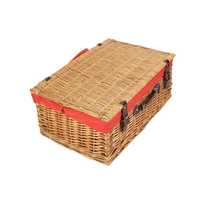 22 Inch Buff Willow Hamper with Red Lining